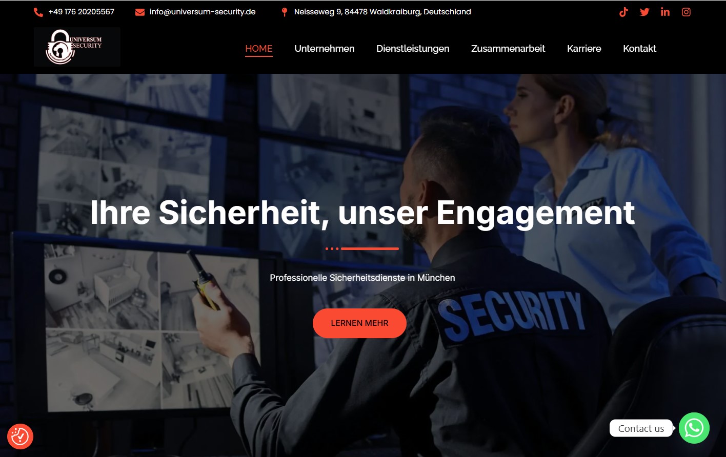 Universum Security: Security guards monitor surveillance screens